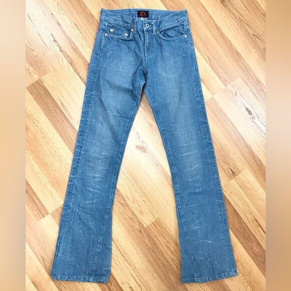 Vintage Buz Jones Low Rise Flare Leg Jeans Bootcut Light Wash Y2K 90s Size‎ 26 - Picture 1 of 14